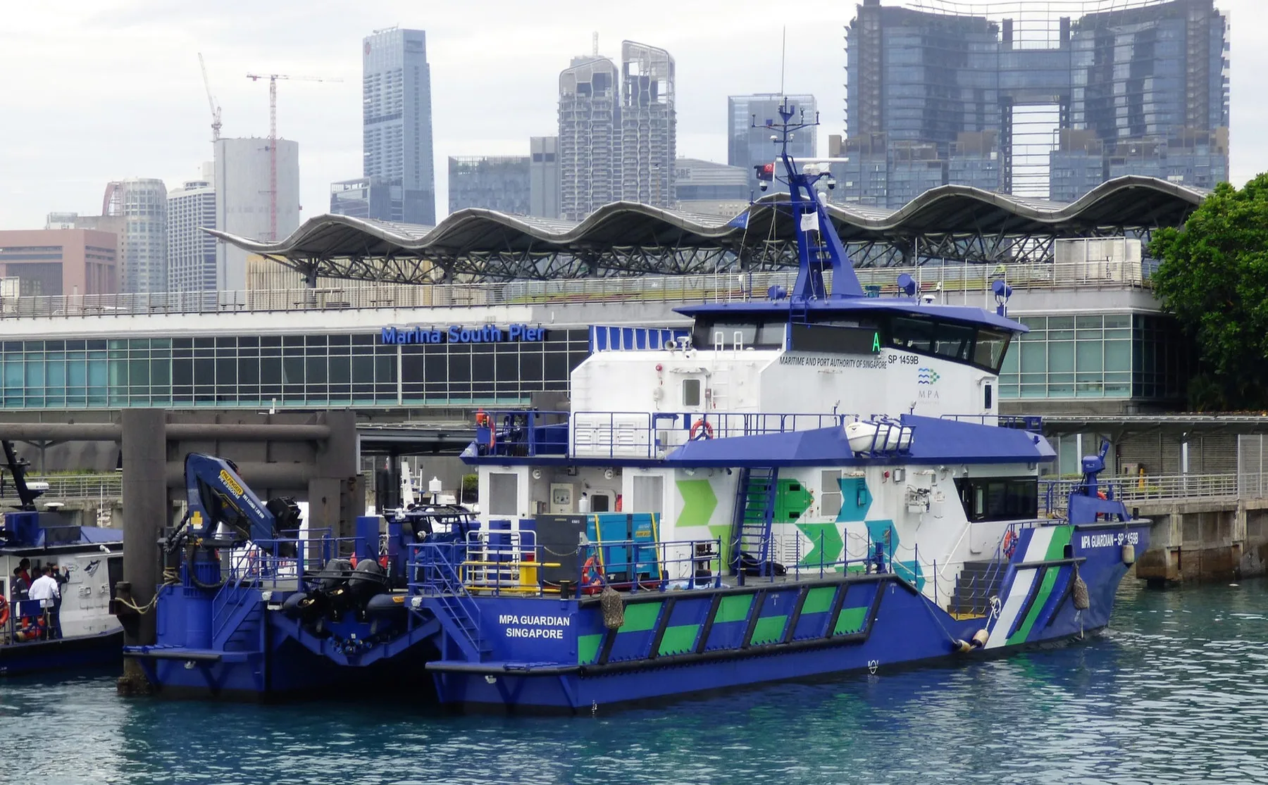 MPA Guardian, a multi-role hybrid-electric patrol craft, docked at Marina South Pier, Singapore